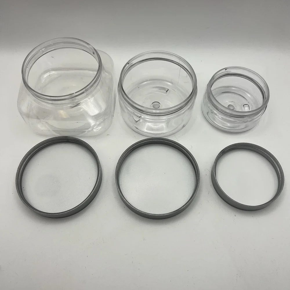 3-Piece Leak-Proof Round Travel Jars Makeup & Beauty Essentials 2oz 4oz 8oz